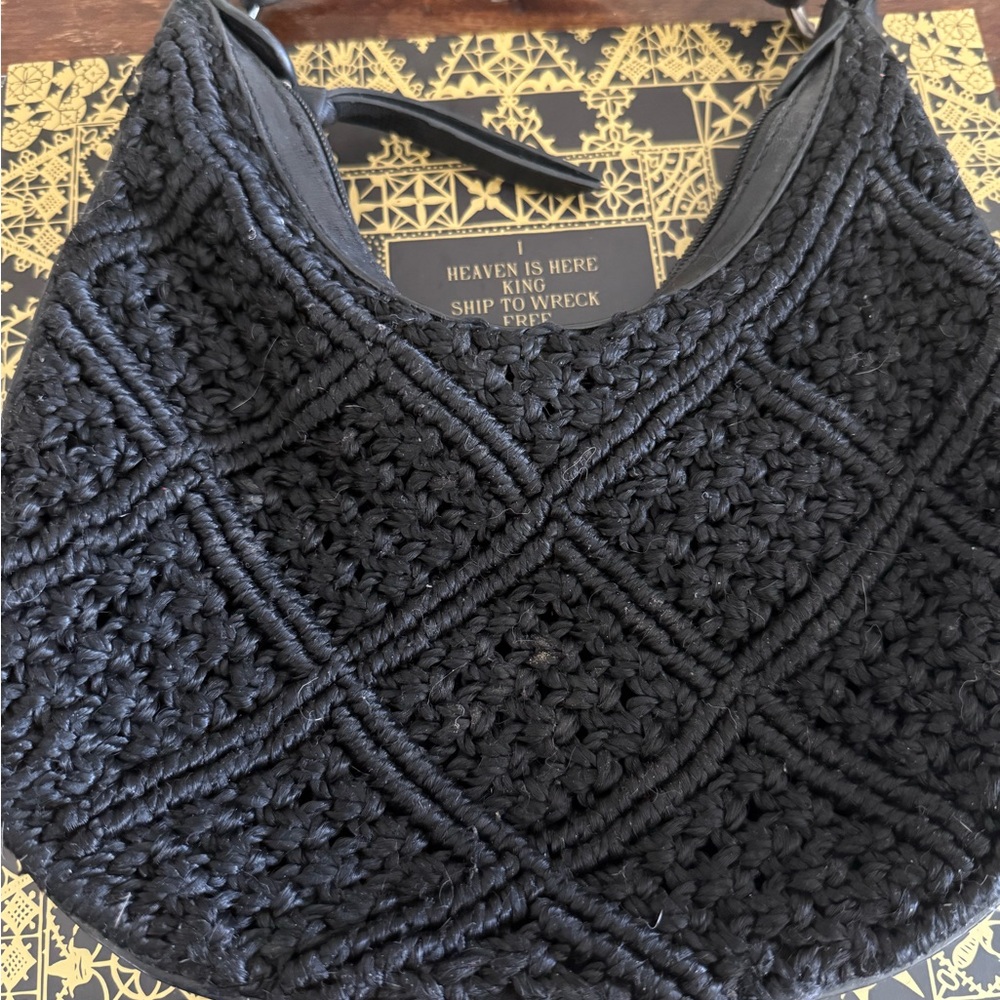 Black Woven Women's Bag